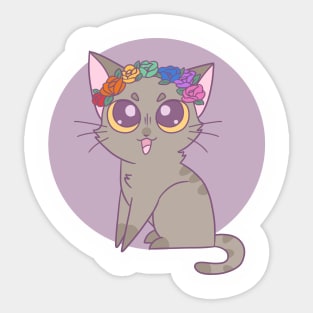 Subtle Gay Pride Cat Sticker